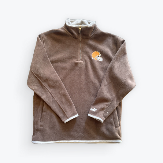 Vintage Y2K Puma Cleveland Browns Quarter Zip Fleece Sweatshirt