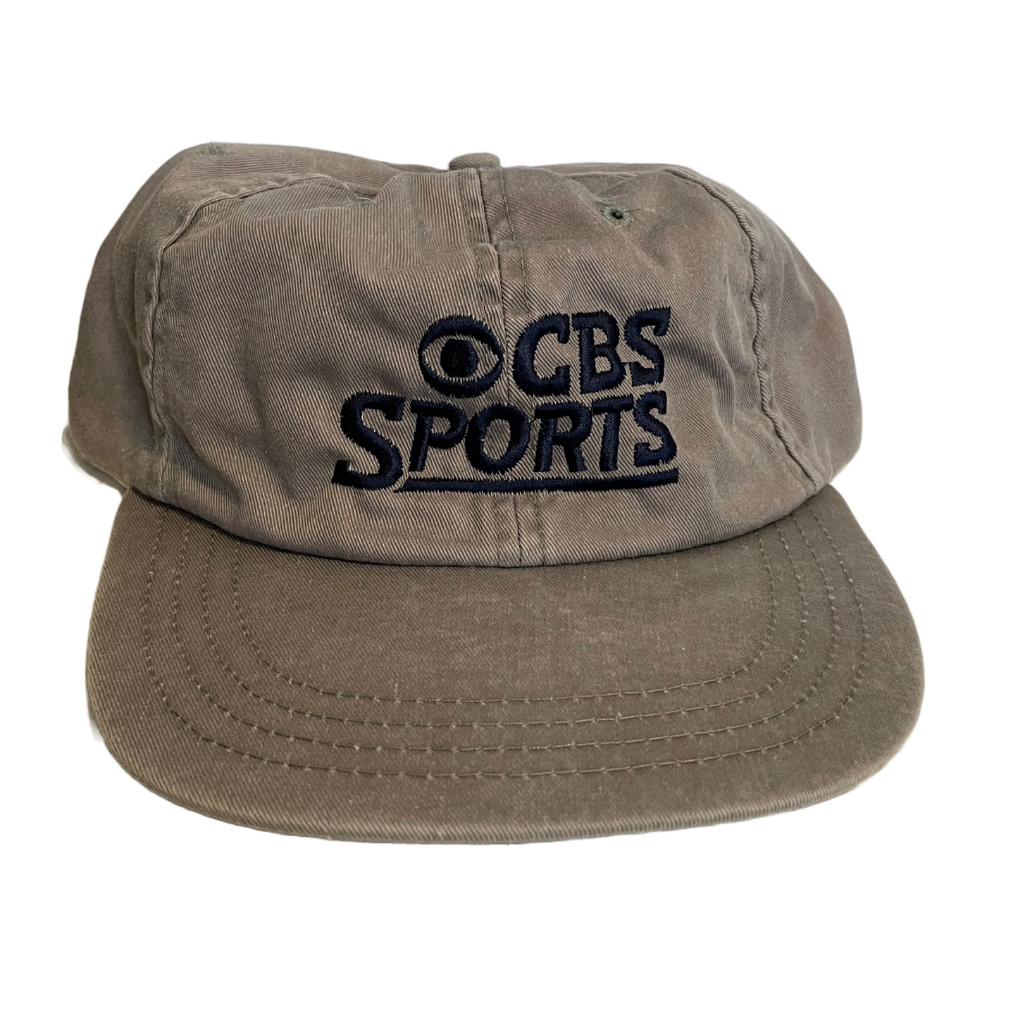 Vintage CBS Sports Snapback Hat Tan Earth Tones 90s