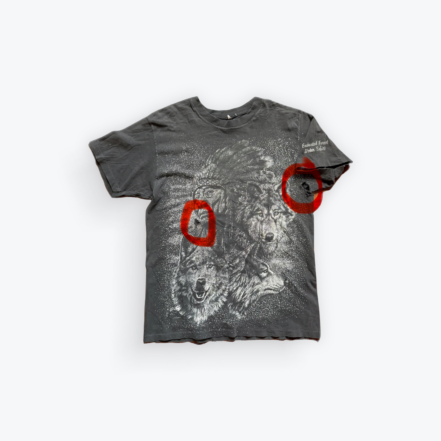 Vintage 90's Native American Spirit of the Wolf All Over Print Shirt