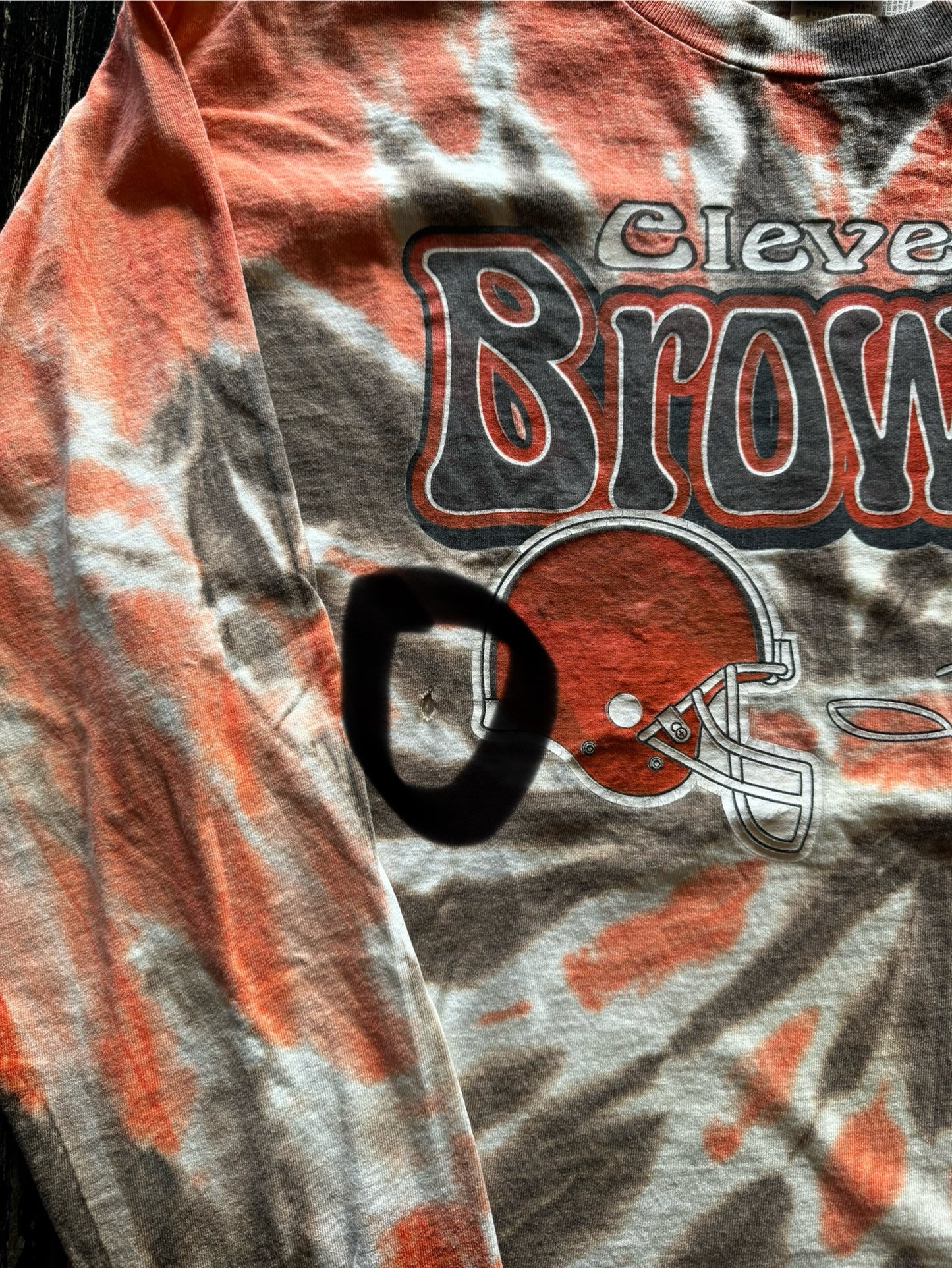 Vintage 1999 Cleveland Browns Tim Couch #2 Longsleeved Tie-Dye Shirt