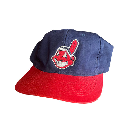 Vintage 90s Cleveland Indians Snap Back Hat