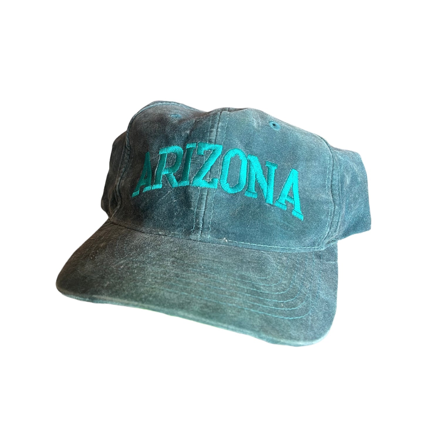 Vintage Arizona 90s Green Velour Velvet Snap Back Hat