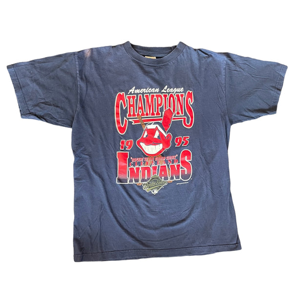 Vintage 1995 Cleveland Indians American League Champion Shirt ...