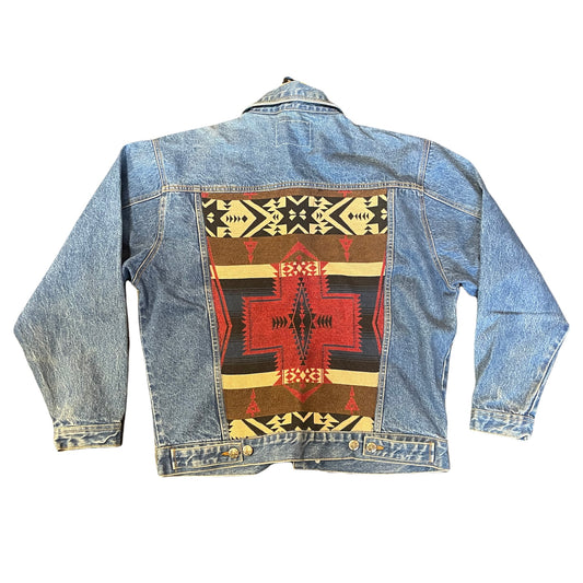 Tribal Graphic Denim Jacket
