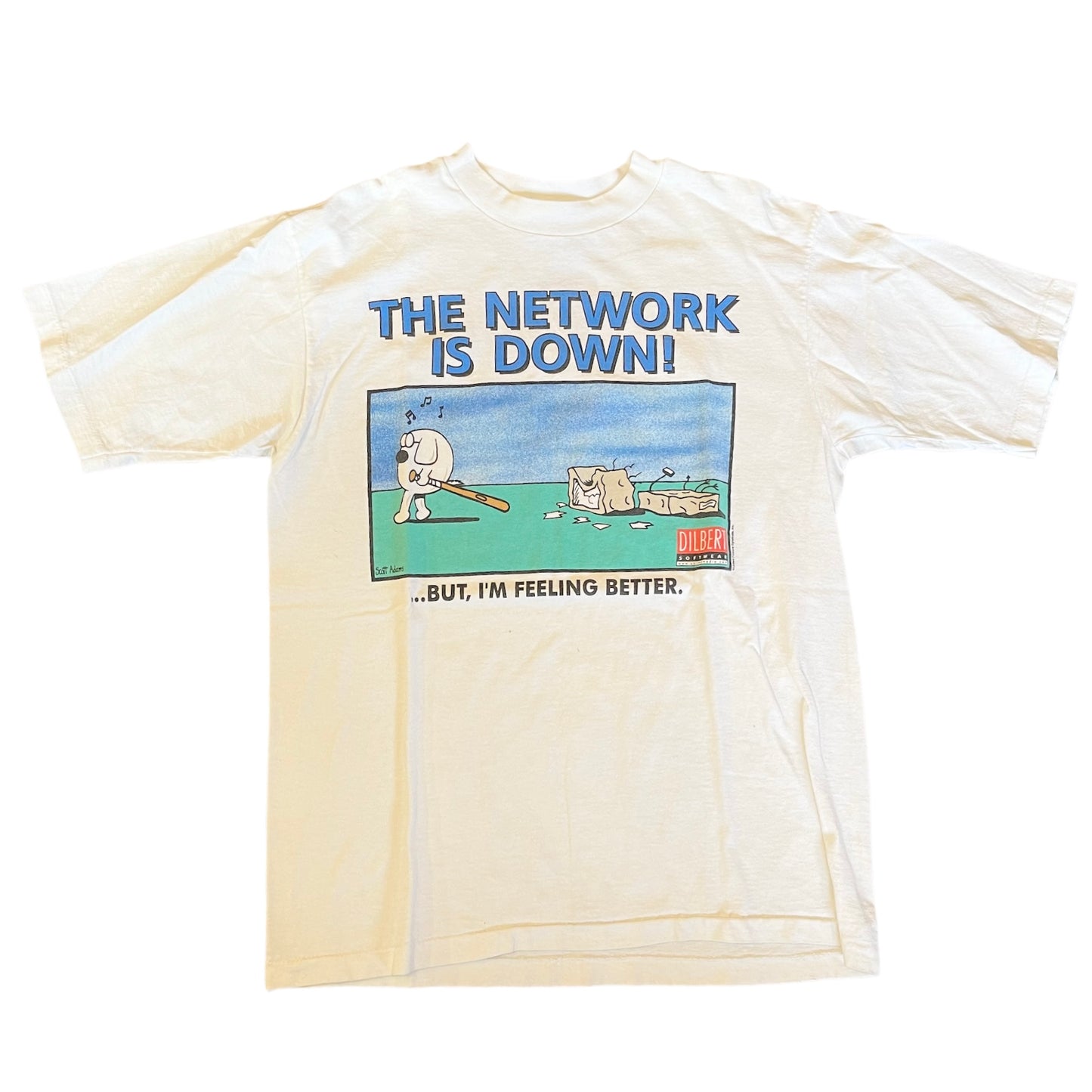 Vintage 1990s Dilbert Network Down T Shirt