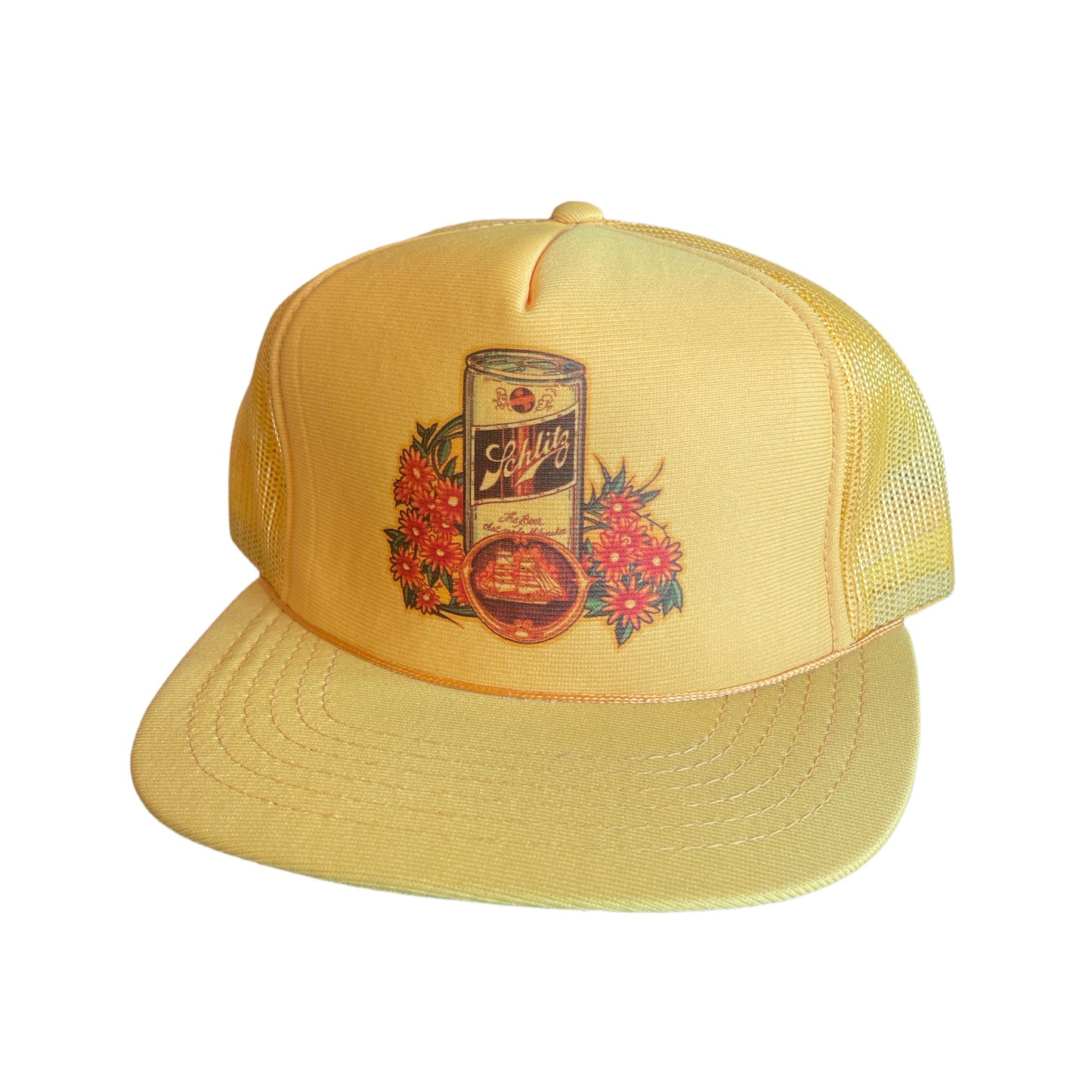 Vintage 80s Schlitz  Beer Trucker Snap Back Hat