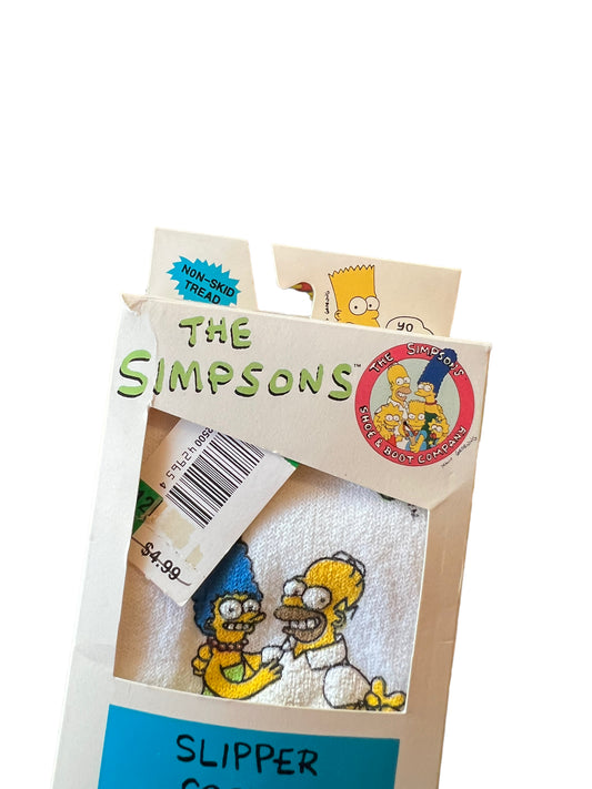 Vintage Simpsons White Slipper Socks