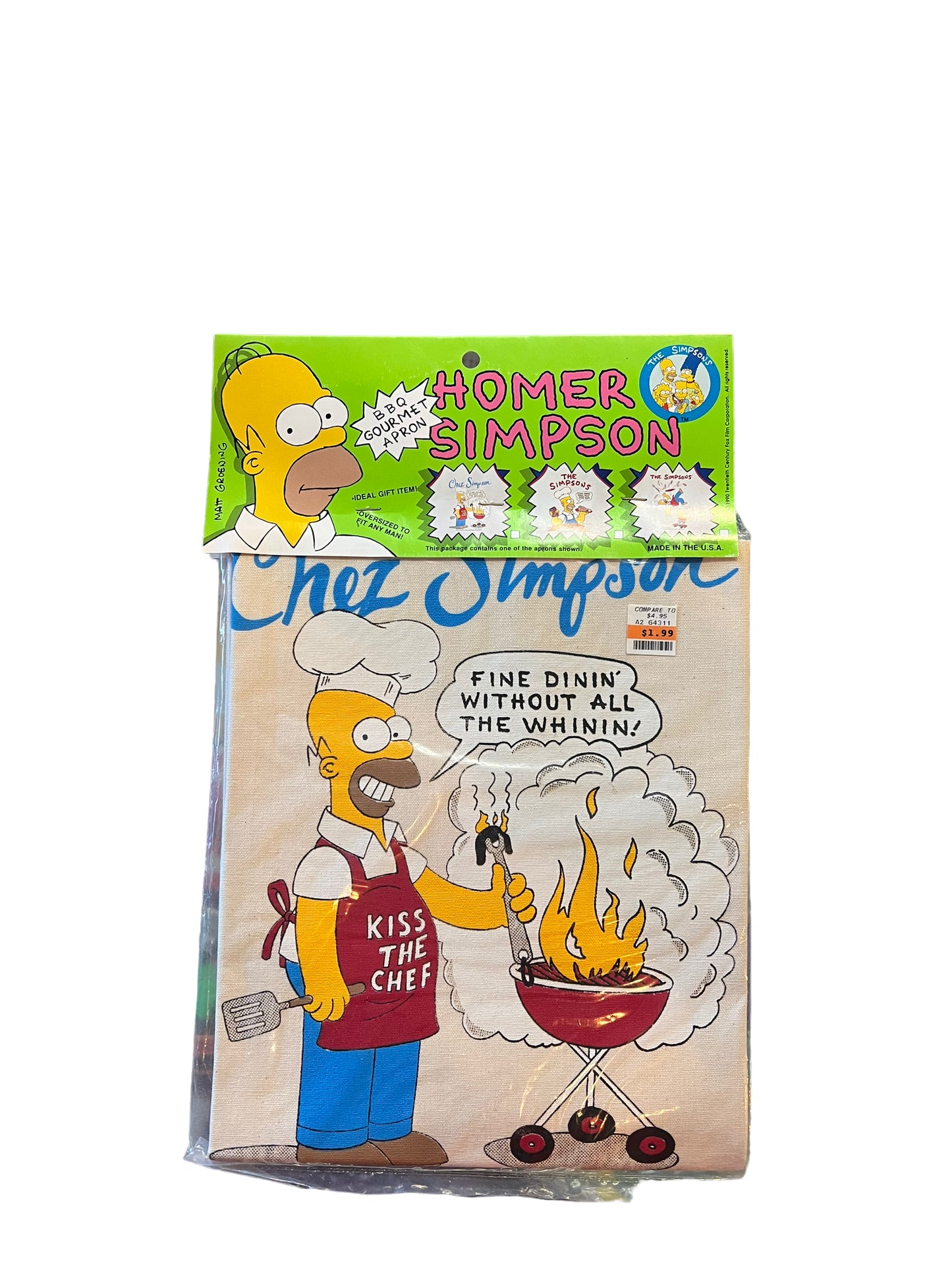 Vintage 1990 Homer Simpson Apron